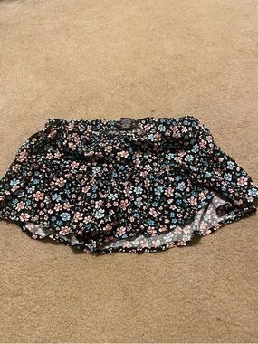Vanilla Star Girls Black Flowered Shorts